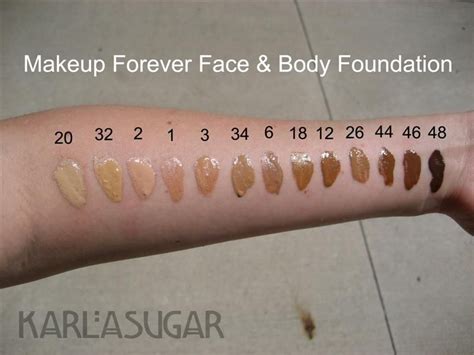 mufe face and body swatches